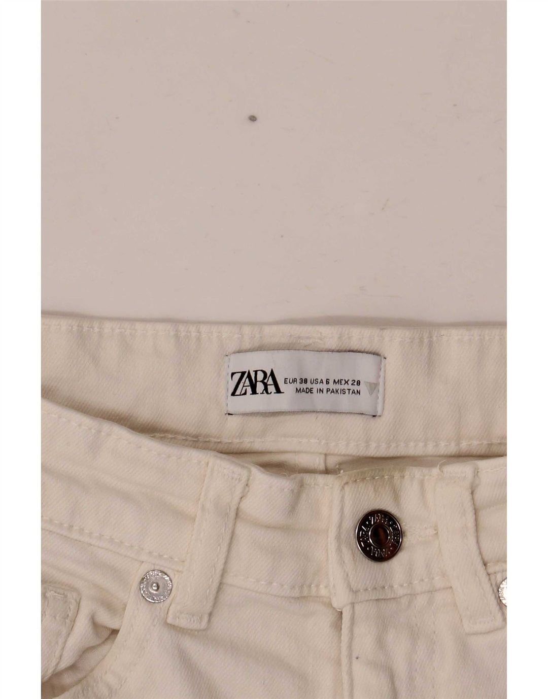 Blugi Zara Femei Crop Bootcut EU 38 Mici L28 L24 Alb
