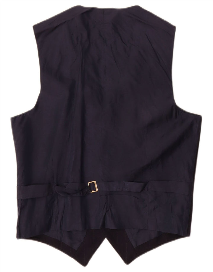 Vestă Vintage pentru bărbați, cu dungi mici, bleumarin