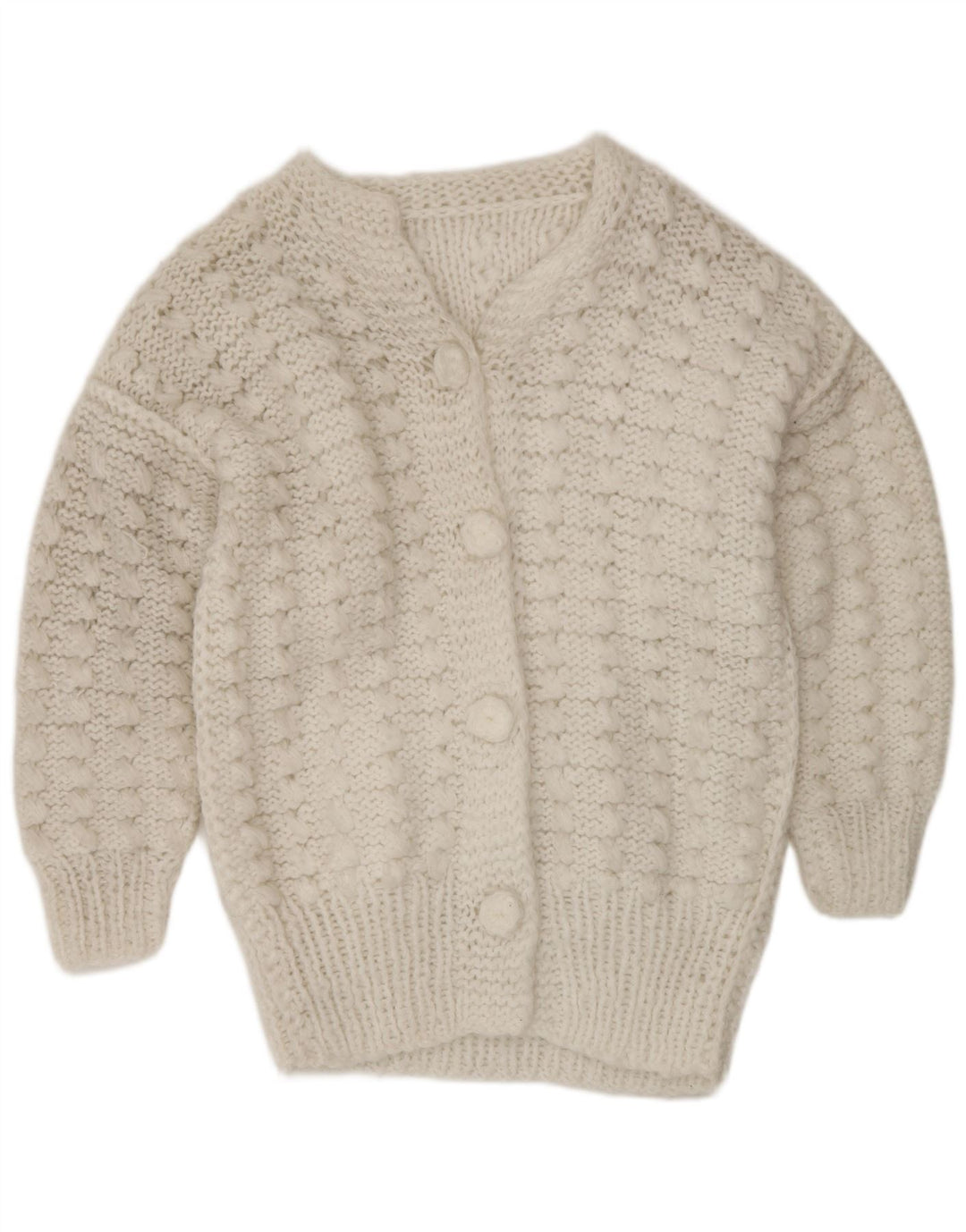 Pulover cardigan pentru femei VINTAGE UK 14 Medium White