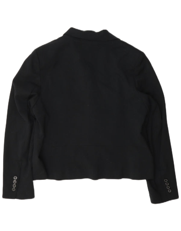 Jachetă Marks & Spencer pentru femei Crop cu 2 nasturi, UK 16, mare, neagră