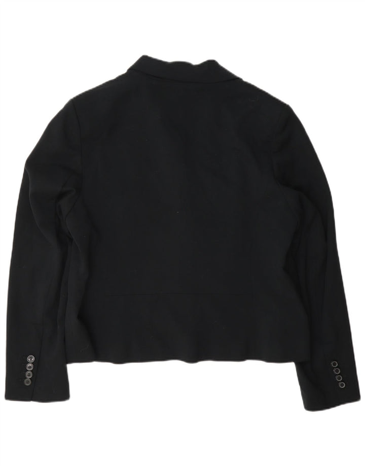 Jachetă Marks & Spencer pentru femei Crop cu 2 nasturi, UK 16, mare, neagră
