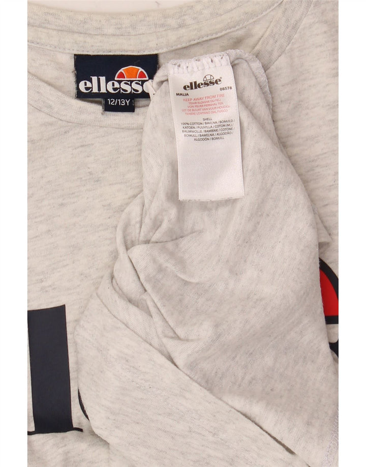 Tricou cu grafic pentru fete ELLESSE Top 12-13 ani bumbac cu pete gri