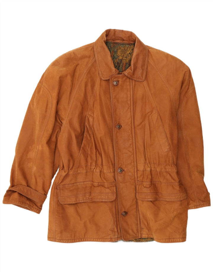 Geacă de piele vintage pentru bărbați IT 54 2XL maro