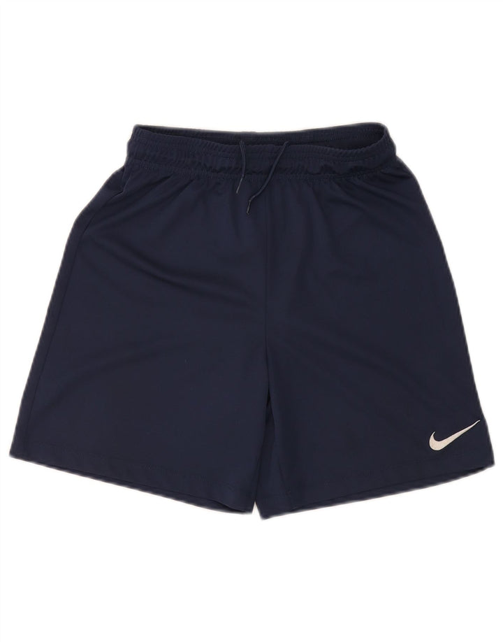 Pantaloni scurți sport NIKE Dri Fit pentru băieți 12-13 ani, mari, poliester bleumarin