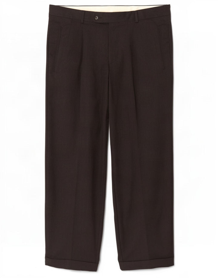 Pantaloni de costum pentru bărbați Hugo Boss L34 L30 Lână neagră