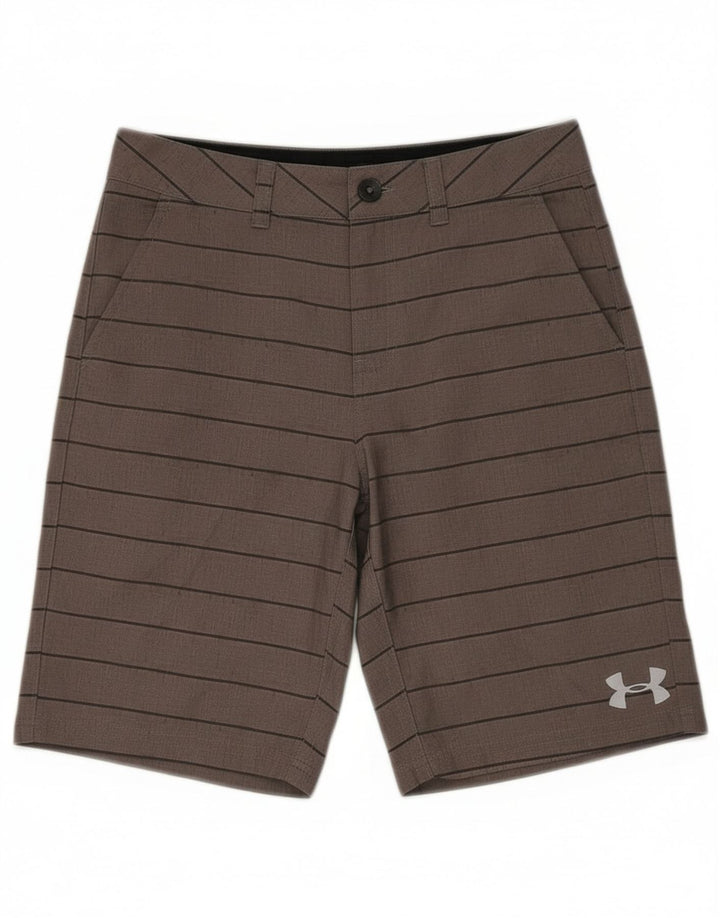 Pantaloni scurți chino Under Armour pentru băieți 9-10 ani W25 poliester cu dungi gri
