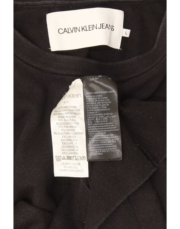Pulover Calvin Klein Jeans pentru bărbați, bumbac negru mare