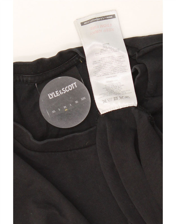 Tricou pentru bărbați Lyle & Scott Top mediu din bumbac negru