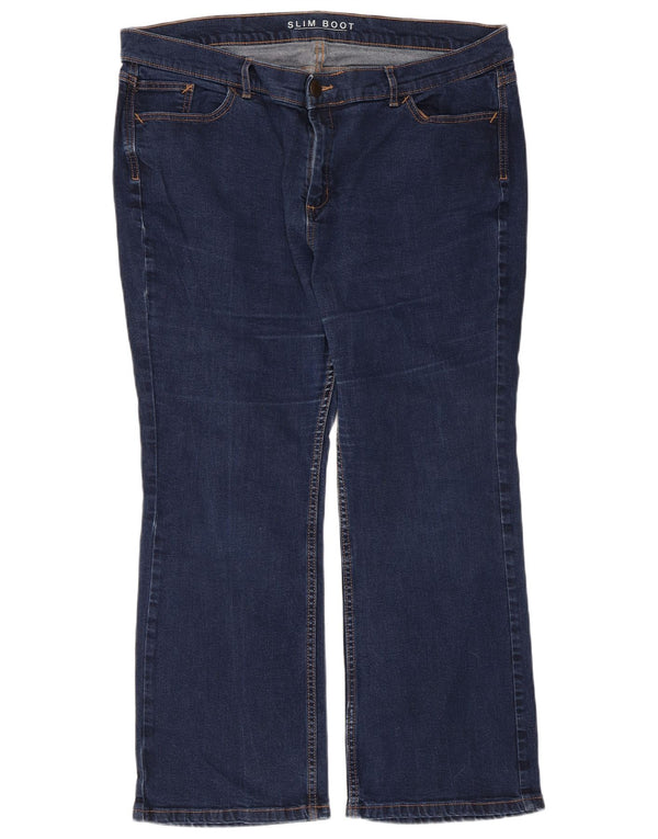 Marks & Spencer Blugi subțiri Bootcut pentru femei UK 20 2XL L40 L27 Bumbac albastru