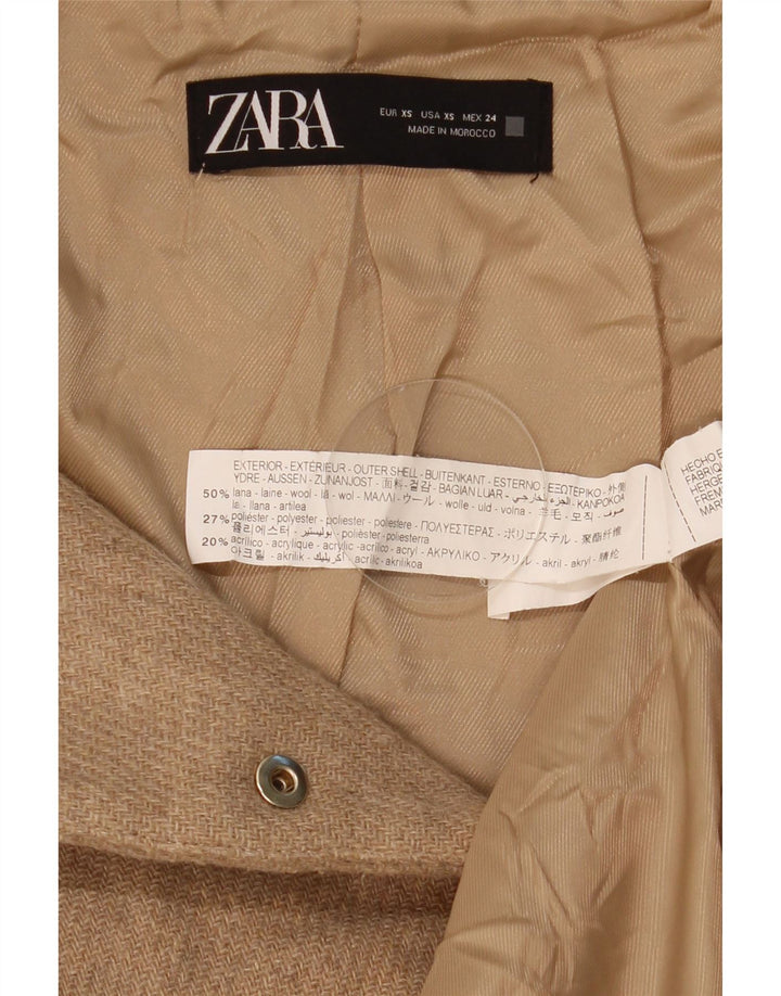 Bomber pentru femei cu glugă Zara UK 6 XS Lână bej