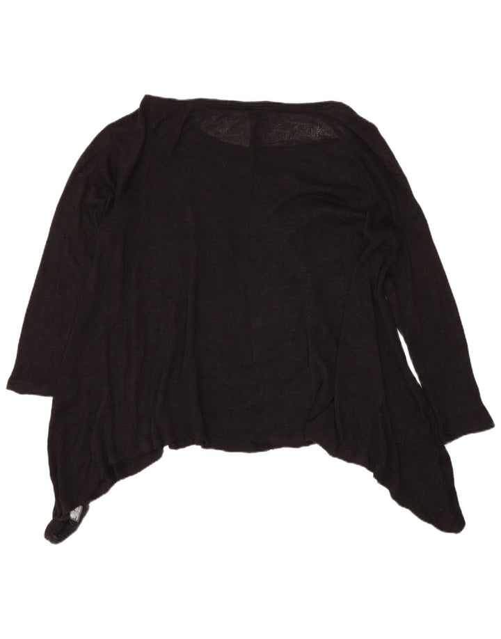 Massimo Dutti Top cu tunică asimetrică transparentă pentru femei UK 20 2XL Rayon negru