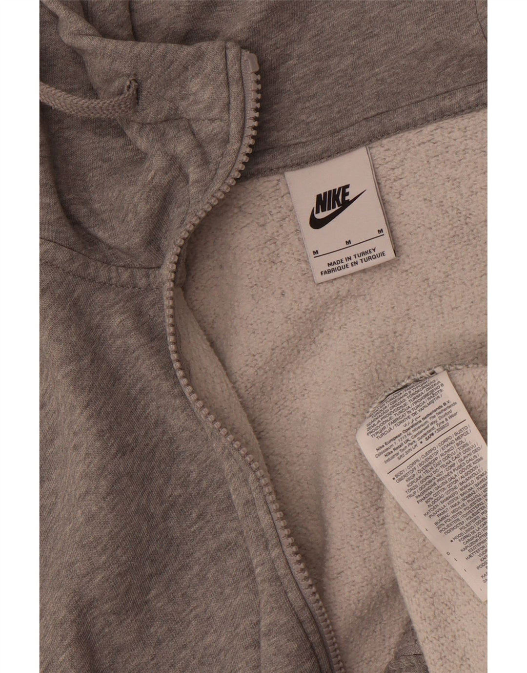 Pulover Nike pentru femei, supradimensionat, cu fermoar, UK 14, bumbac cu pete, gri mediu