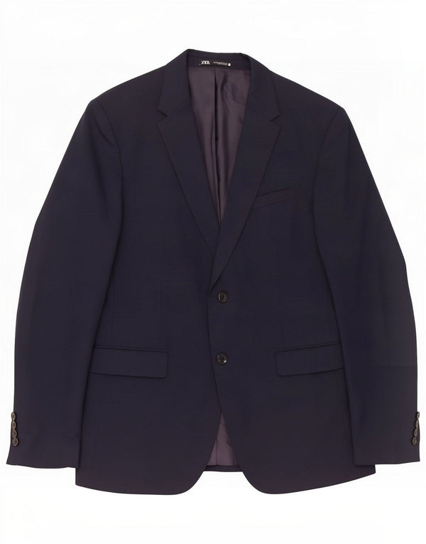 Zara Blazer pentru bărbați cu 2 nasturi EU 50 Medium Bleumarin Blue