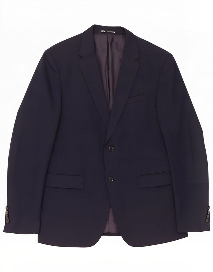 Zara Blazer pentru bărbați cu 2 nasturi EU 50 Medium Bleumarin Blue