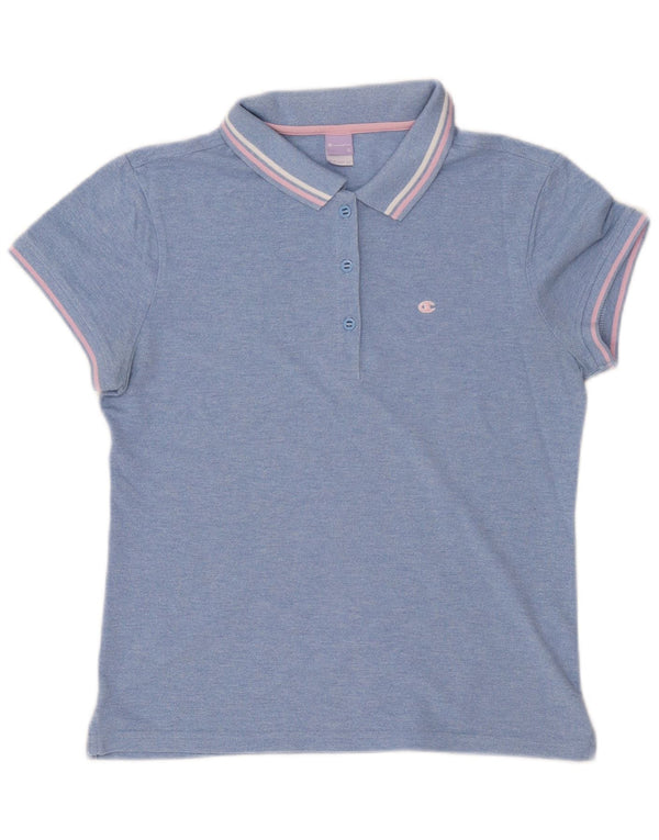Tricou polo Champion pentru femei Heritage Fit UK 18 XL Bumbac albastru