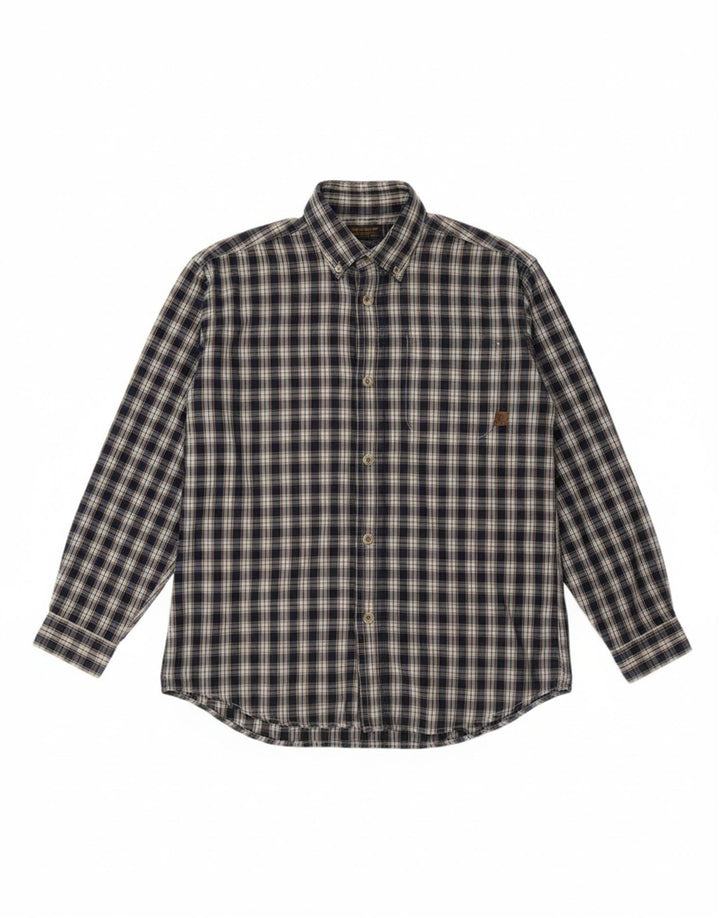 TIMBERLAND Boys Shirt 9-10 Years Navy Blue Check Cotton