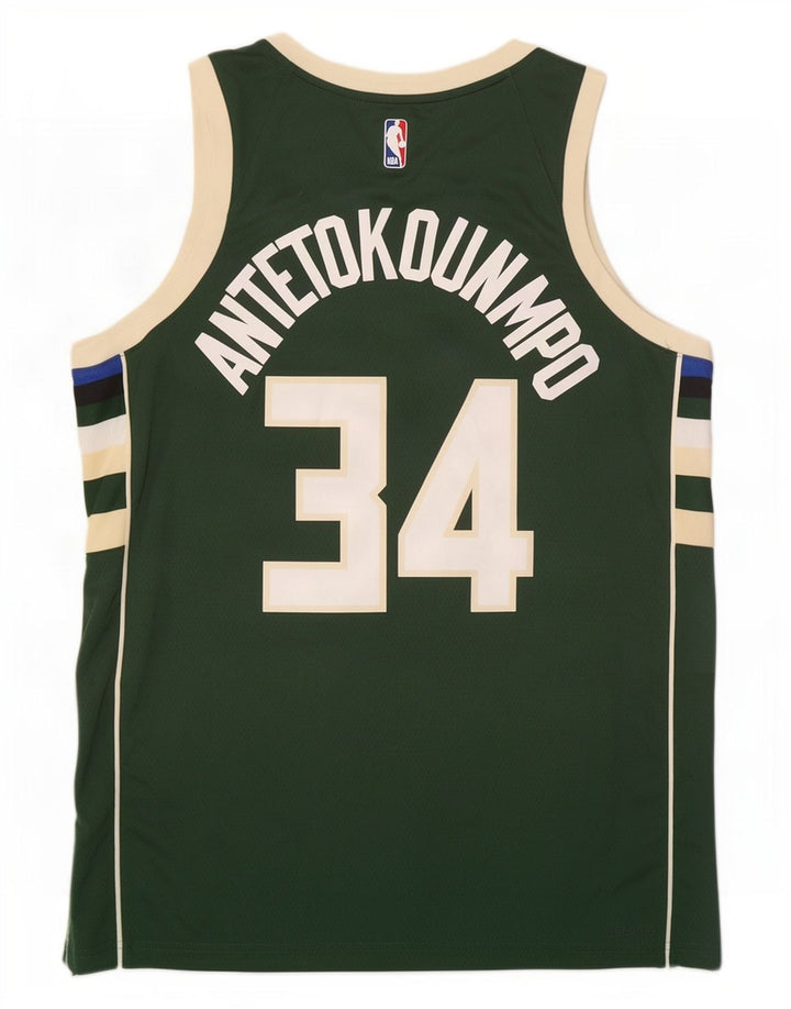 Top cu vestă grafică Nike Milwaukee 34 pentru bărbați, mare, verde, poliester color bloc