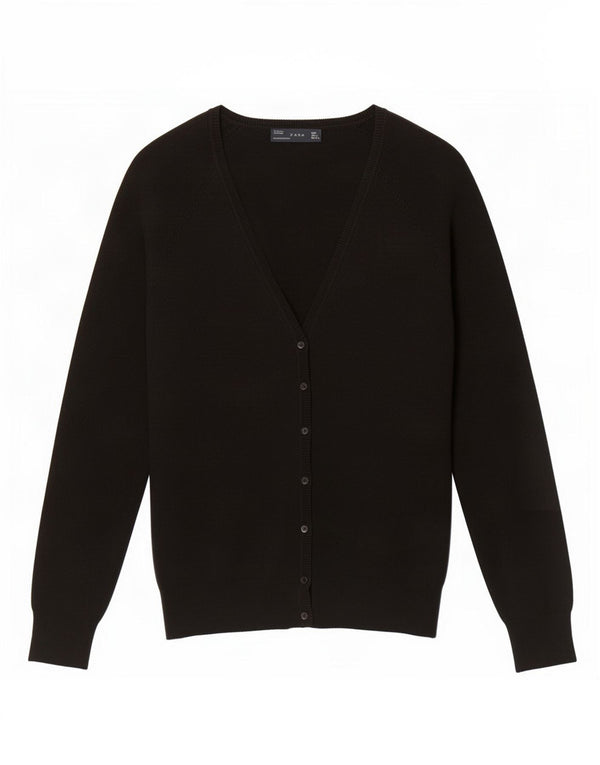 Pulover cardigan pentru femei Zara UK 14 mare, negru, bumbac