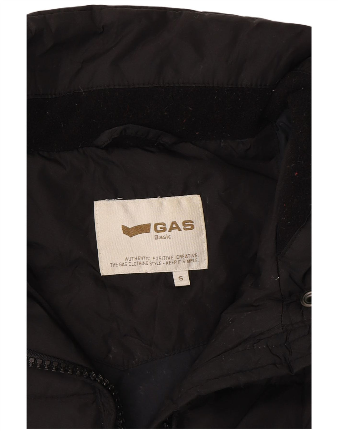 GAS Womens Hooded Padded Jacket UK 10 Small Black