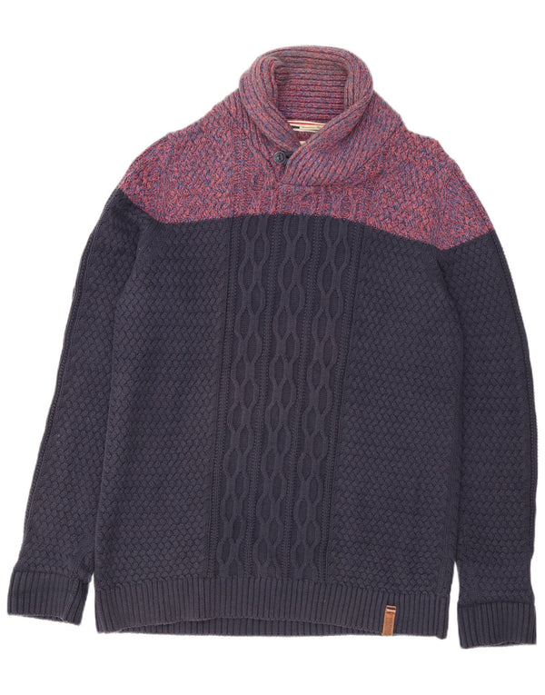 Pulover pentru bărbați Tommy Hilfiger, cu gât șal, 2XL, albastru bleumarin, bloc de culoare