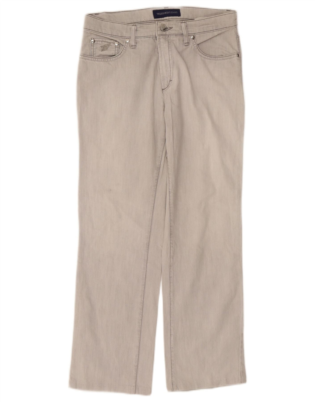Blugi drepti pentru femei Trussardi W30 L27 bumbac gri