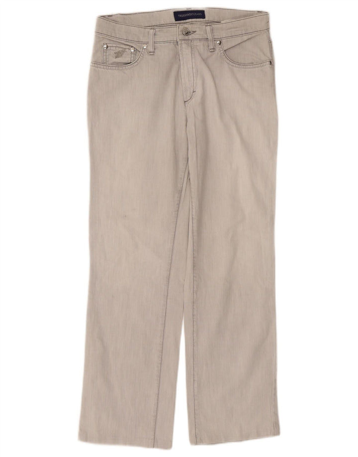 Blugi drepti pentru femei Trussardi W30 L27 bumbac gri