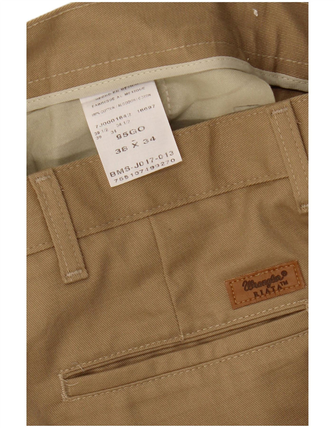 Pantaloni chino pentru bărbați WRANGLER L38 L34 bumbac bej