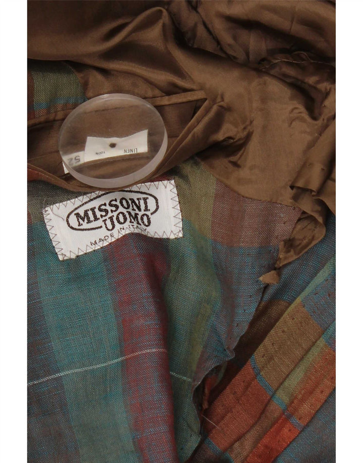 Jachetă pentru bărbați Missoni cu 1 nasture IT 52 XL, in carouri multicolore