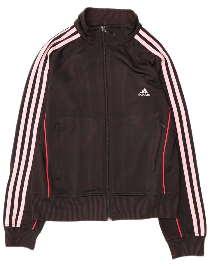 Jachetă de top pentru trening Adidas pentru femei UK 12 Poliester mediu negru
