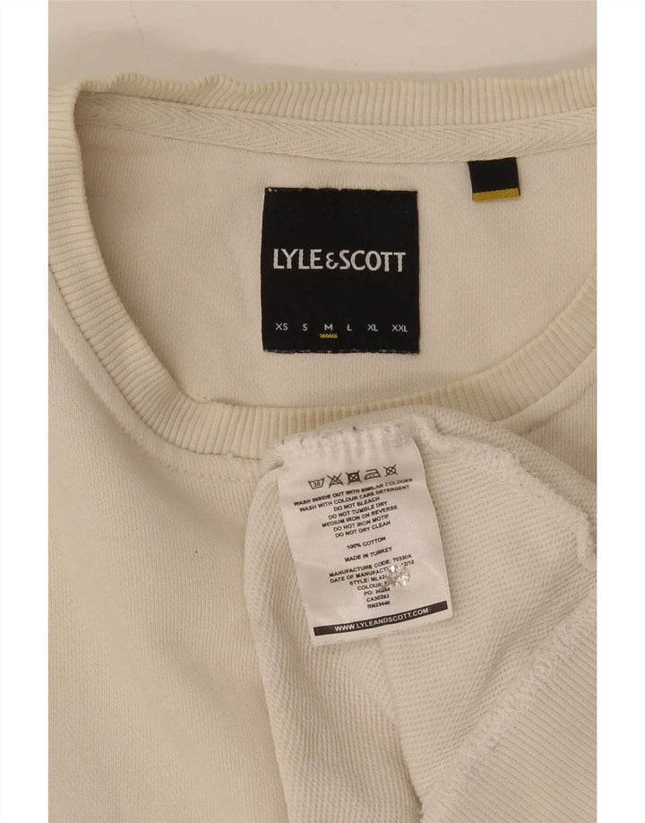 Hanorac pentru bărbați Lyle & Scott Pulover mediu din bumbac alb