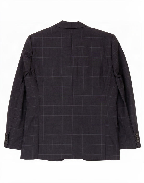 Jachetă pentru bărbați Marks & Spencer, cu 2 nasturi, UK 44 XL, lenjerie cu carouri bleumarin