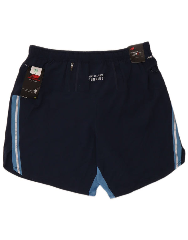 Pantaloni scurți sport grafic New Balance pentru bărbați, medii, bleumarin, color block