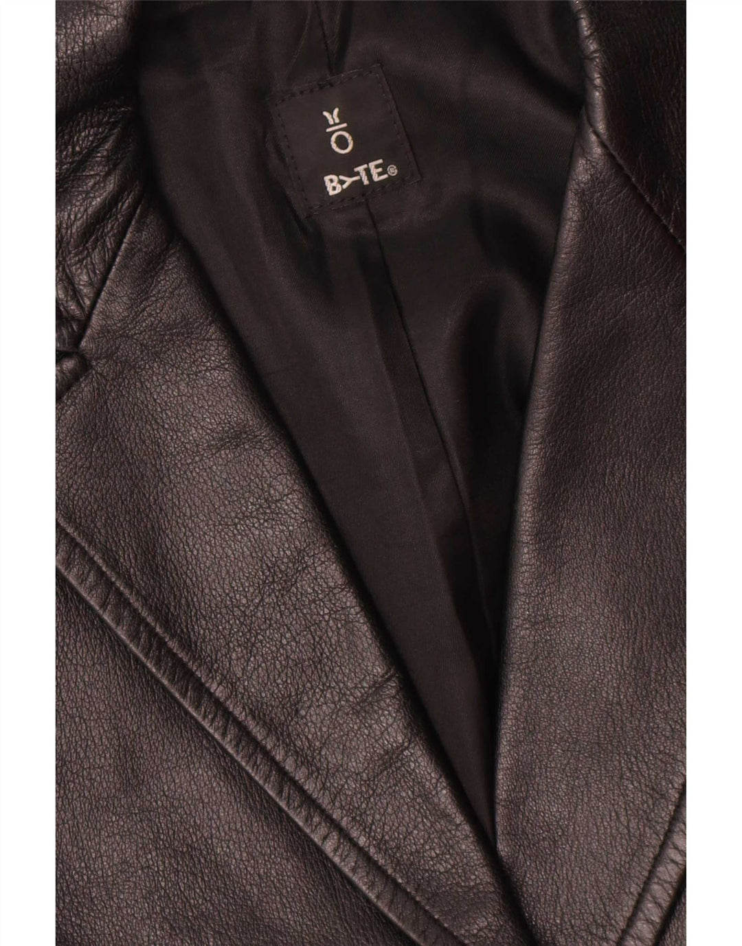Jachetă vintage din piele cu 1 nasture pentru femei UK 14 Medium din piele neagră
