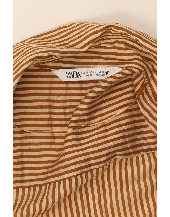 Rochie rochie supradimensionată pentru femei Zara UK 10, maro, cu dungi mici