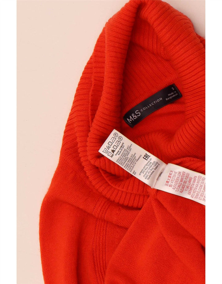 Marks & Spencer Pulover cu gât rulat pentru femei UK 10 Small Red Acrylic