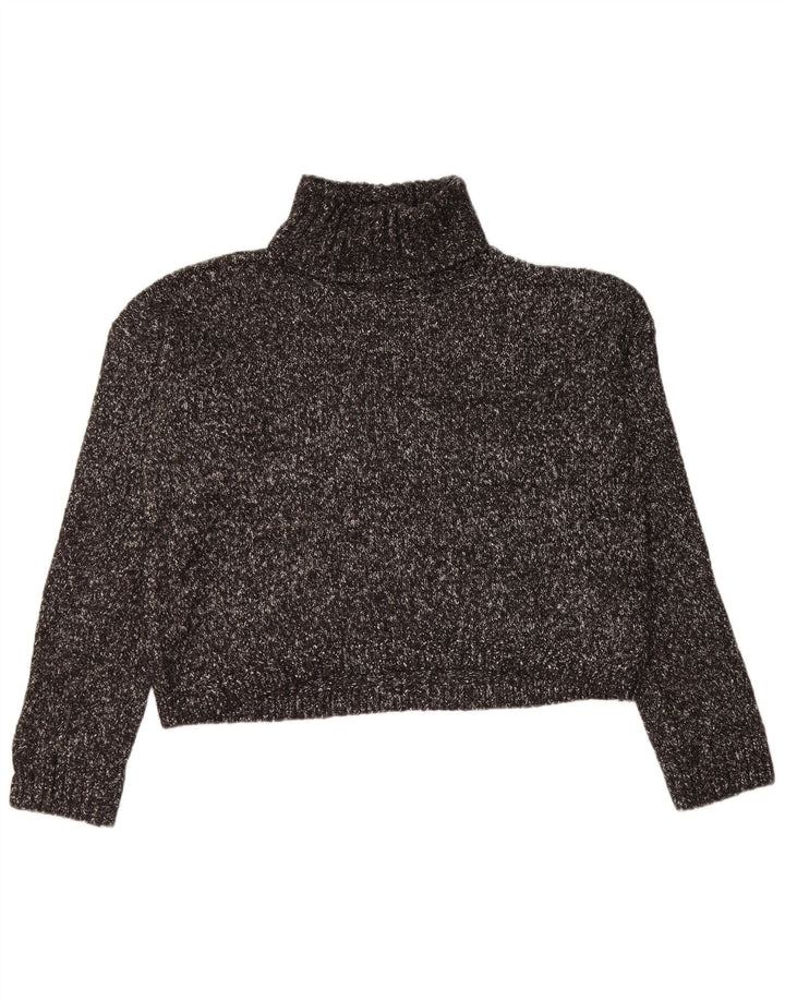 CALVIN KLEIN JEANS Pulover cu gât rulat pentru femei UK 16 Large Negru