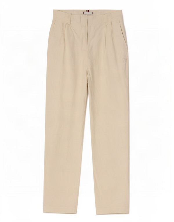 Pantaloni chino pentru femei cu talie înaltă Tommy Hilfiger UK 4 XS L24 L24 Alb