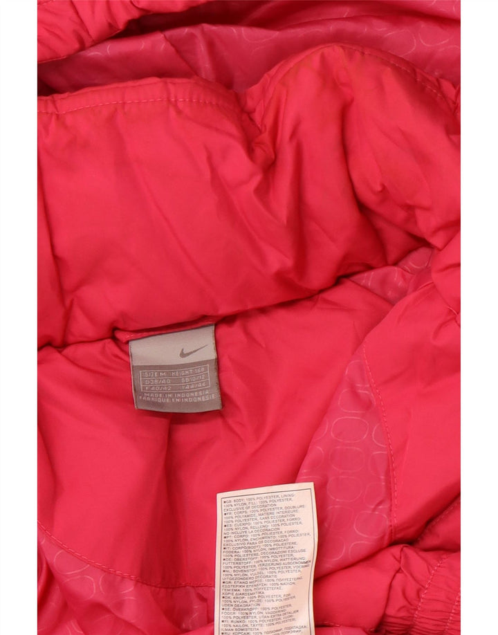 Jachetă căptușită cu glugă grafică NIKE pentru femei UK 10/12 Poliester roz mediu