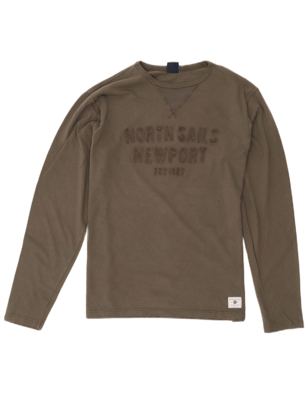 Tricou North Sails pentru bărbați, cu croială normală, cu mânecă lungă, bumbac kaki mediu