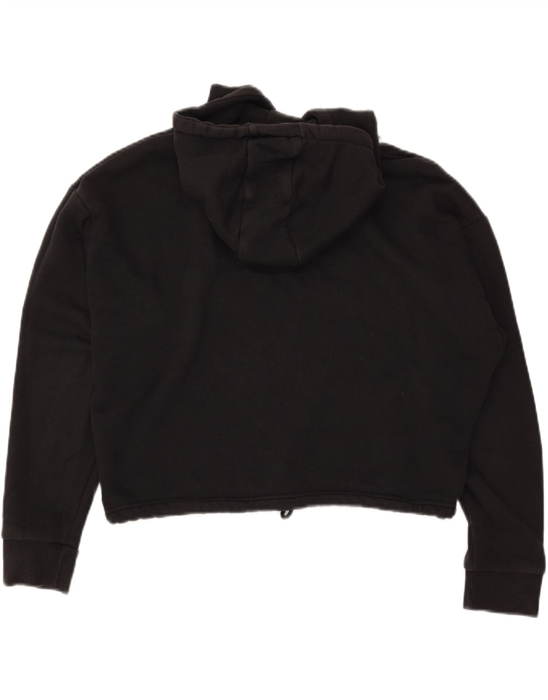 Pulover pentru femei REEBOK Crop Hoodie UK 12/14 Medium Black Bumbac
