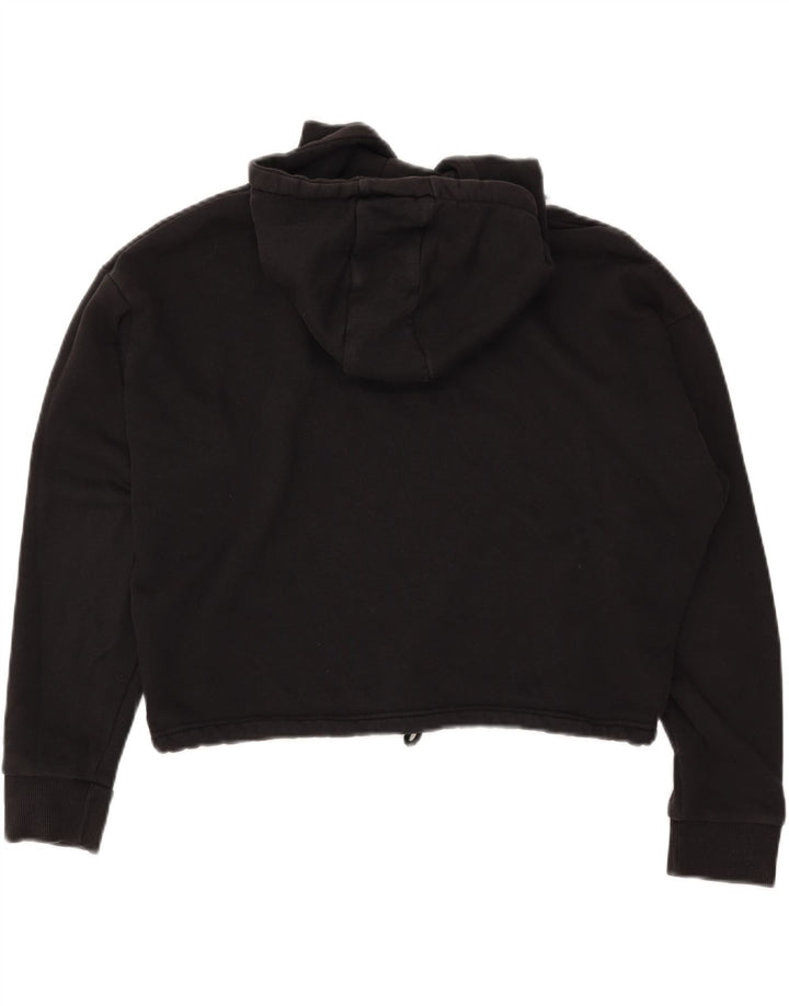 Pulover pentru femei REEBOK Crop Hoodie UK 12/14 Medium Black Bumbac