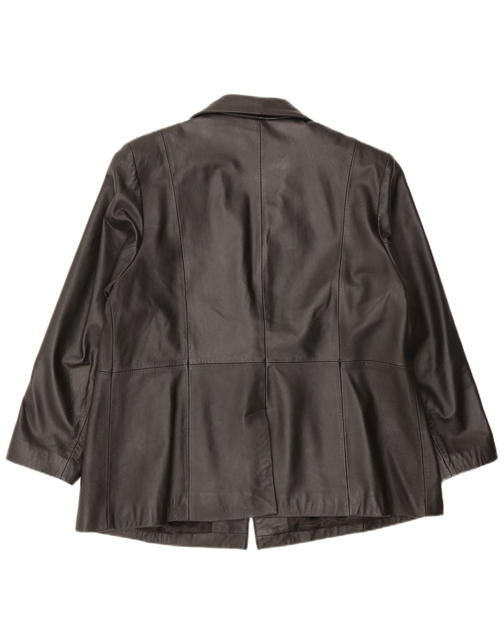 Ann Harvey Jachetă din piele cu 1 nasture pentru femei UK 20 2XL Negru