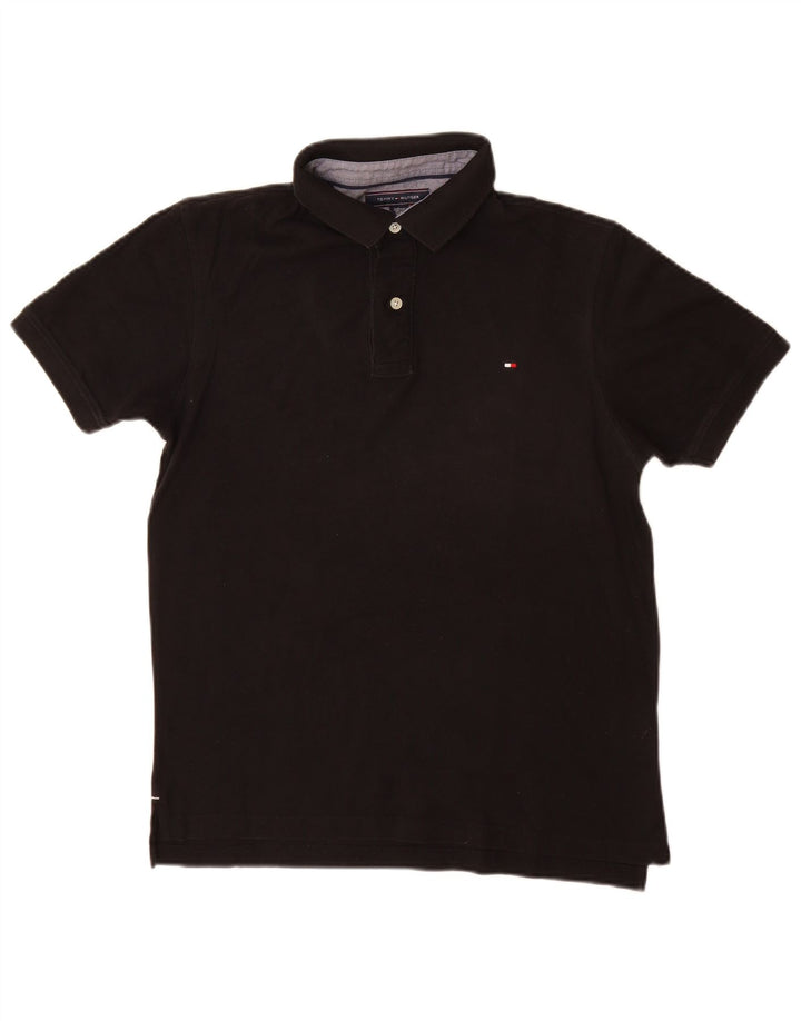 Tricou polo Tommy Hilfiger pentru bărbați, mare, negru, bumbac