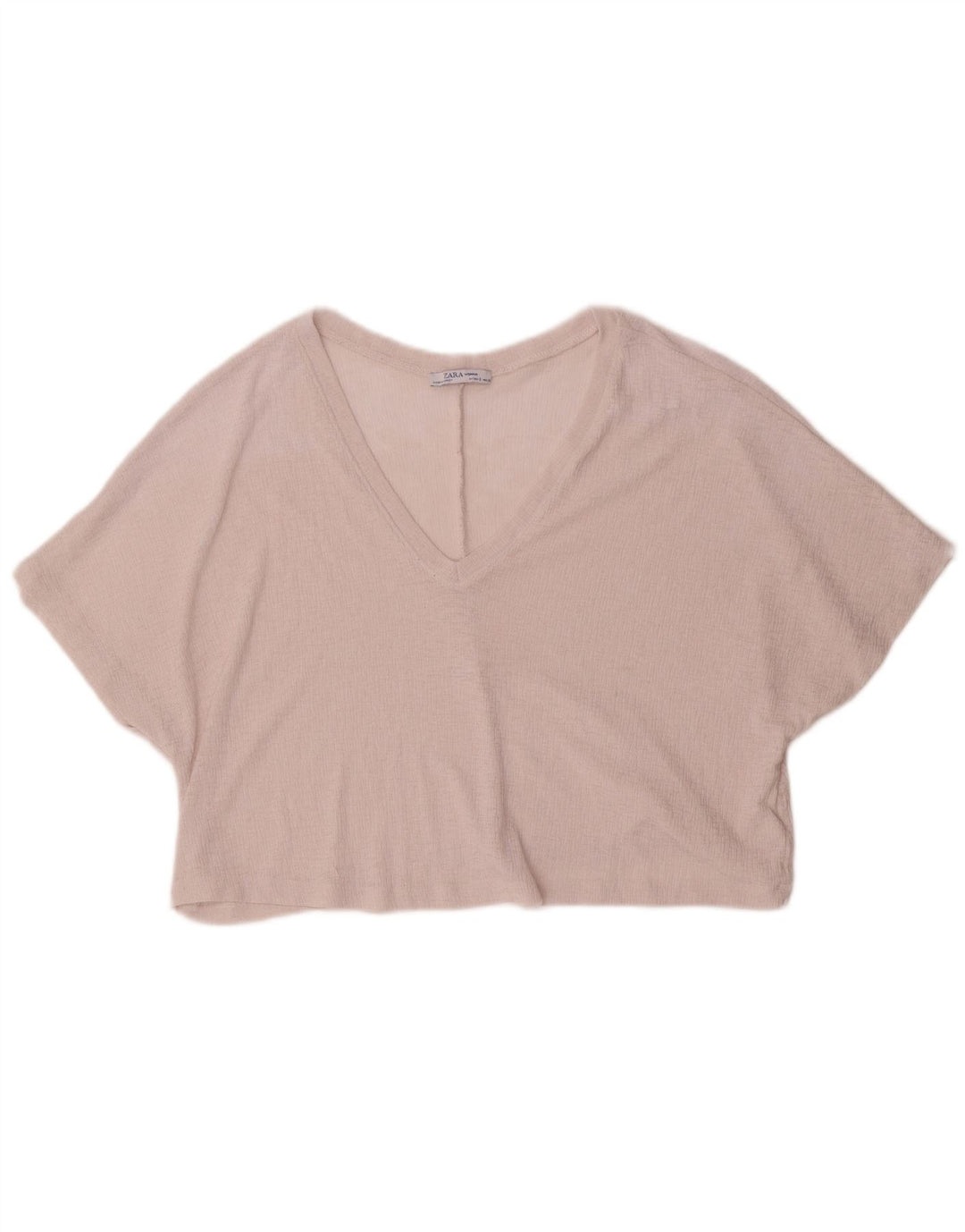 Bluză supradimensionată Crop pentru femei Zara UK 10 Poliester roz mic