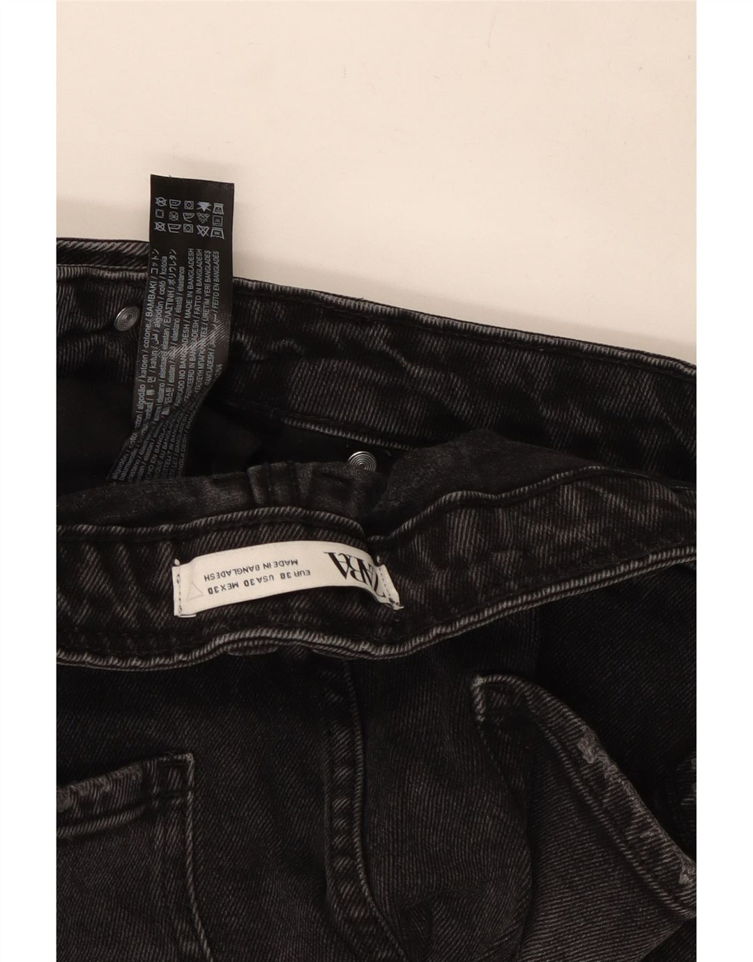 Pantaloni scurți din denim pentru bărbați Zara EU 38 Small W30 Bumbac negru