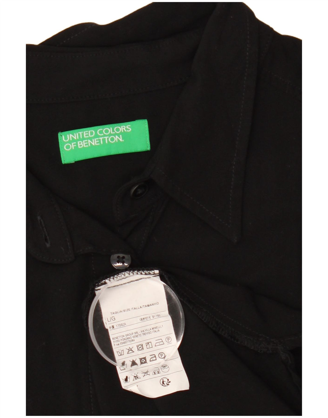 Cămașă Benetton pentru femei UK 16 Large Black Viscose