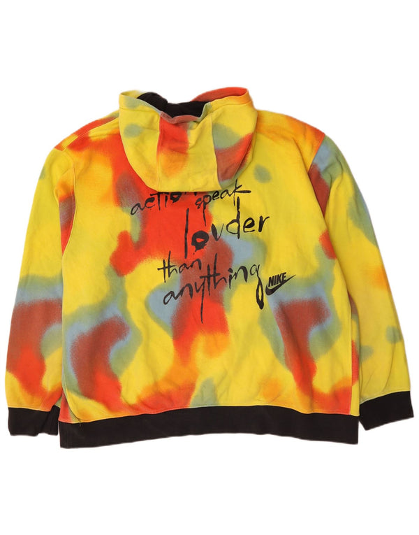 Pulover Nike pentru bărbați, cu glugă, 2XL, galben Tie Dye, bumbac