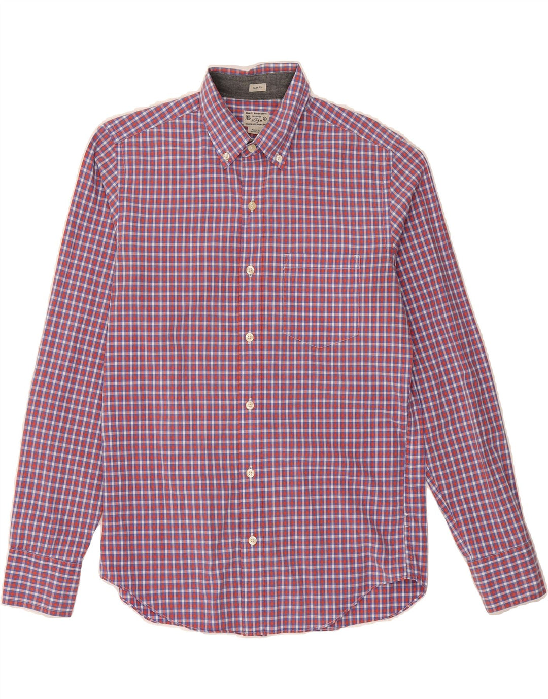 J. CREW Mens Slim Fit Shirt Small Red Check Cotton Vintage J. Crew and Second-Hand J. Crew from Messina Hembry 