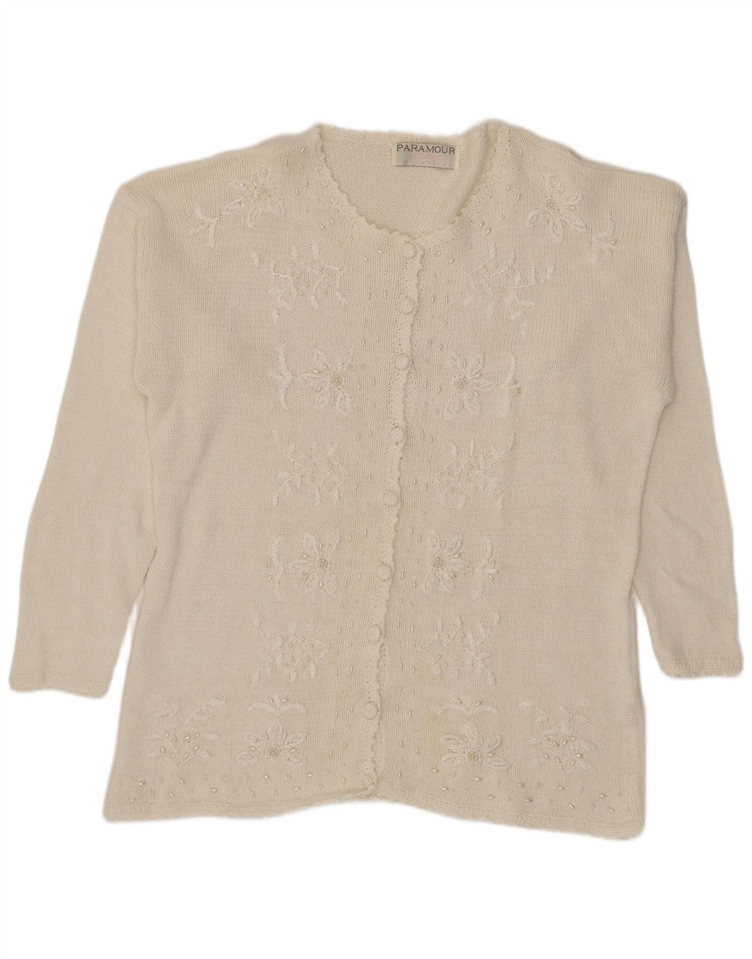 Pulover cardigan Paramour pentru damă, mărime unică, alb, ramie florală