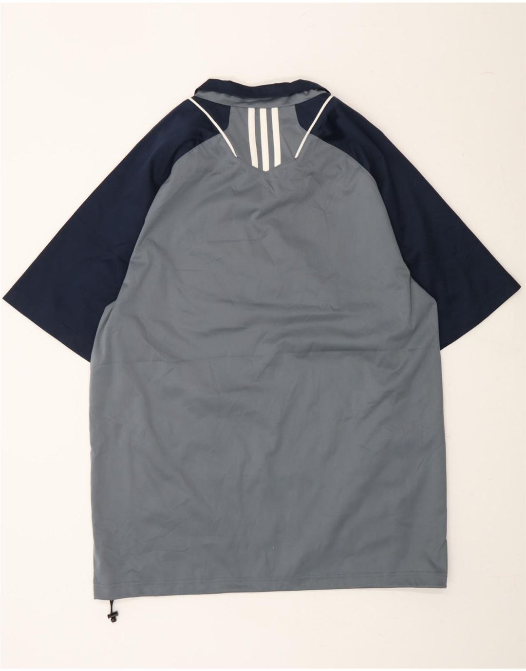 ADIDAS Mens Zip Neck Pullover Tracksuit Top Large Grey Colourblock Vintage Adidas and Second-Hand Adidas from Messina Hembry 